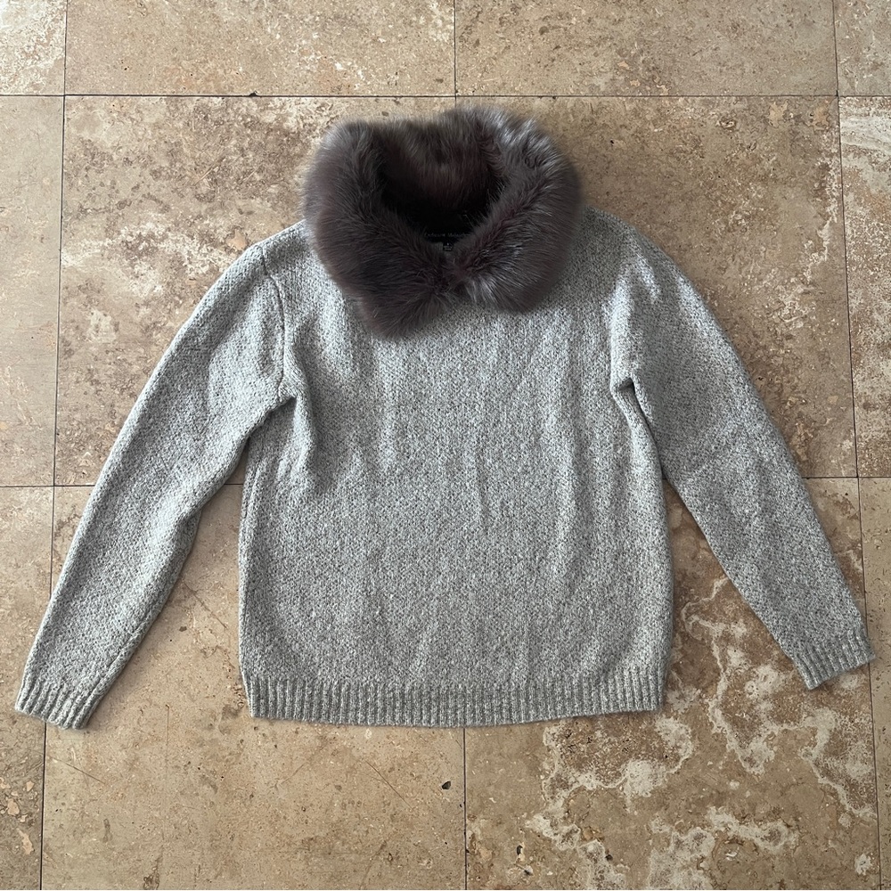 Catherine Malandrino Faux Fur Collar Sweater